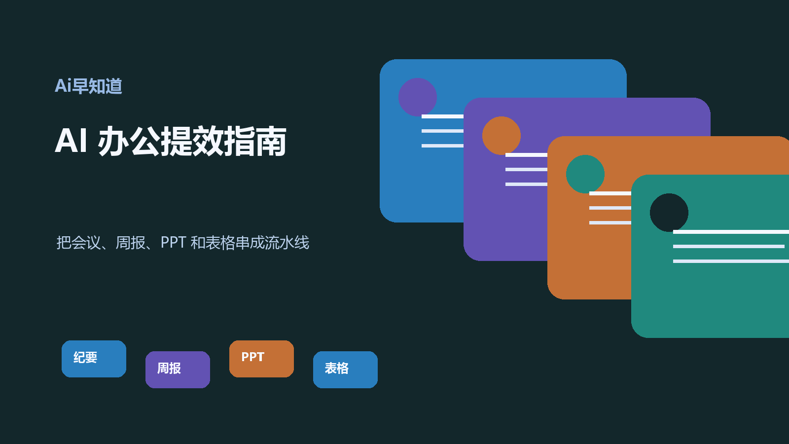 AI办公效率指南：用AI完成会议纪要、周报、PPT和Excel