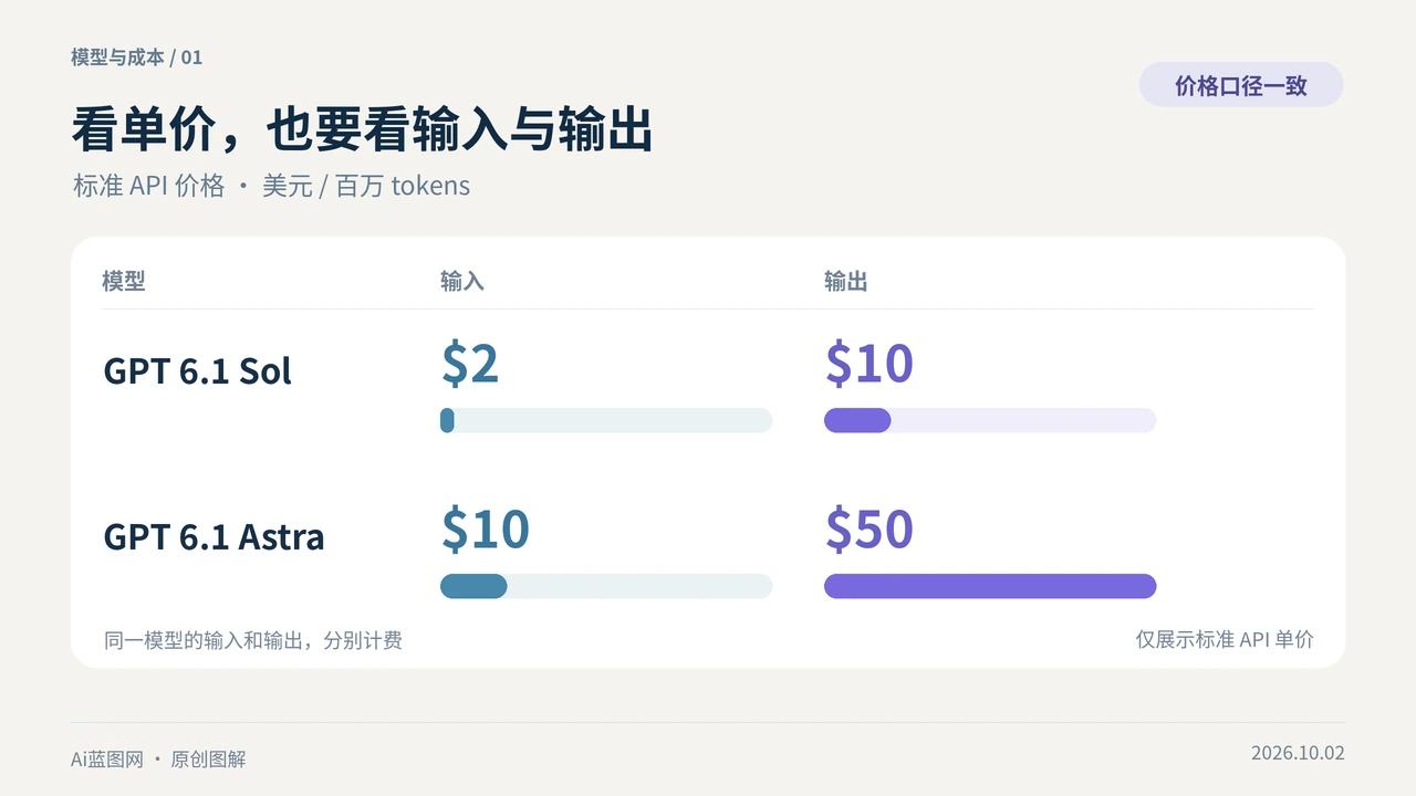 GPT-6.1 Sol 发布：标准单价为 Astra 五分之一，实际成本怎么算？