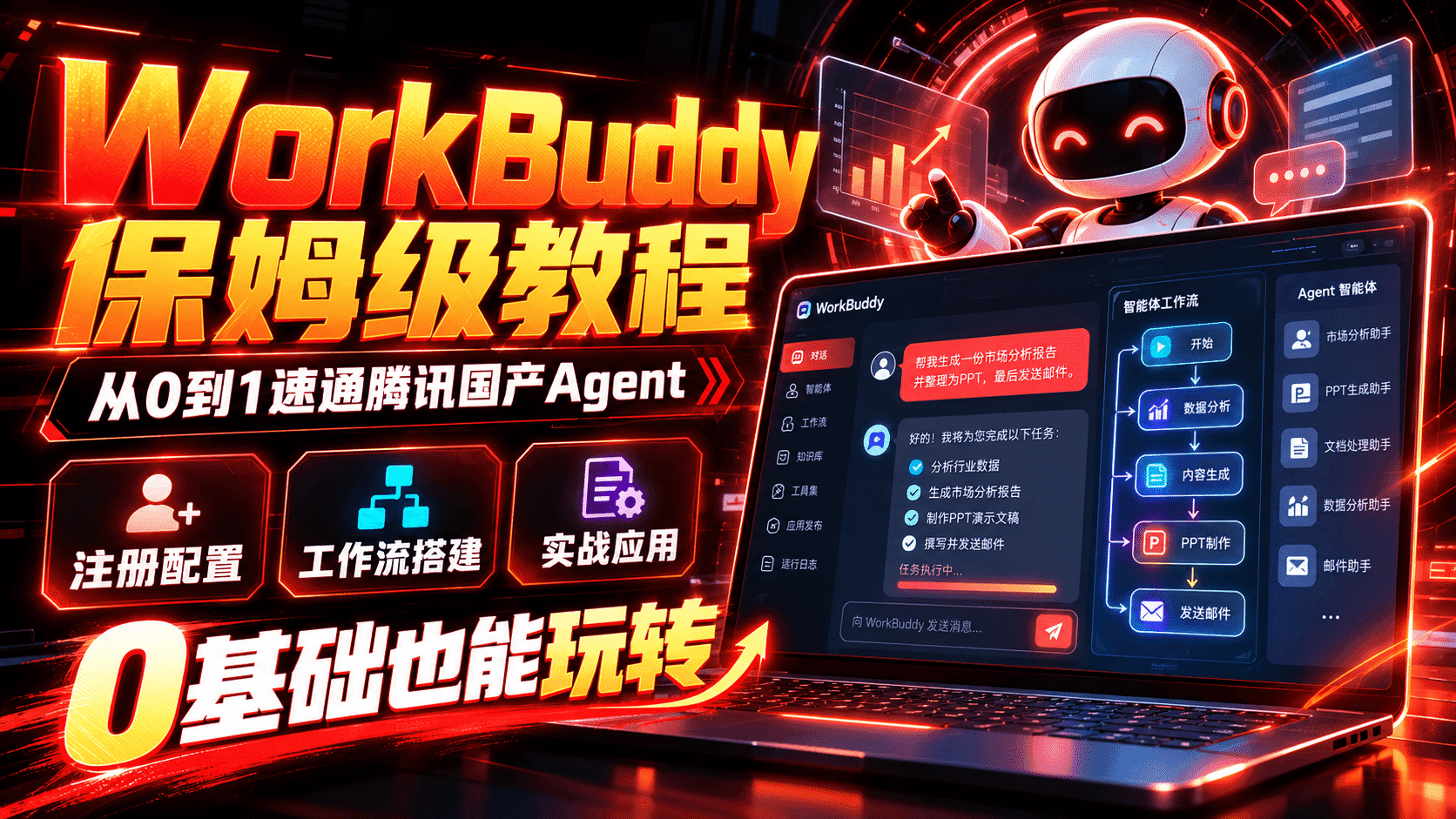 WorkBuddy保姆级教程：从0到1速通腾讯国产Agent，0基础也能玩转