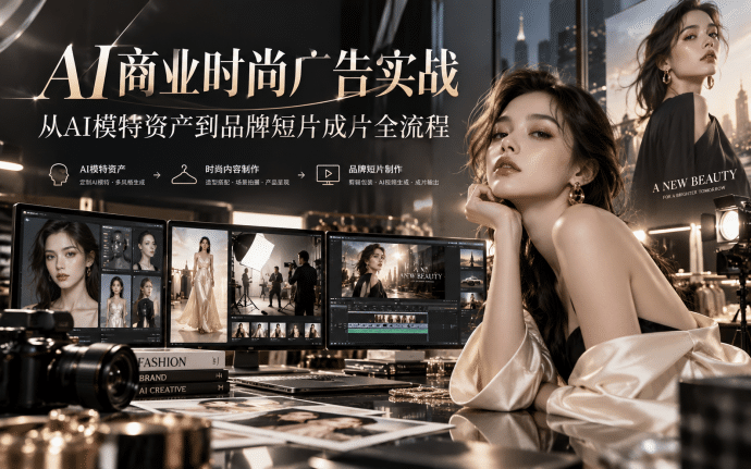 AI商业时尚广告实战：从AI模特资产到品牌短片成片全流程